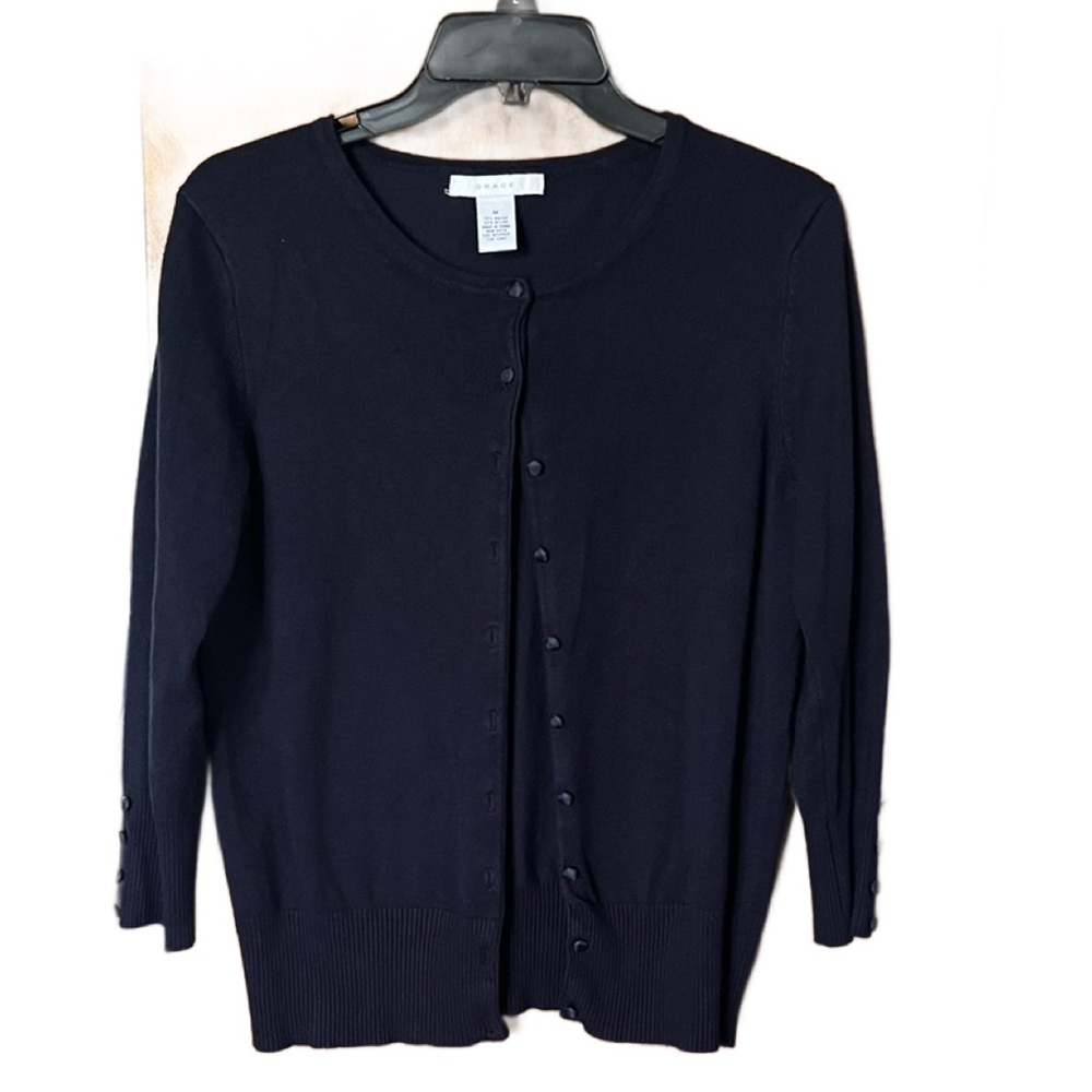 Grace Dark Blue Cardigan Sweater